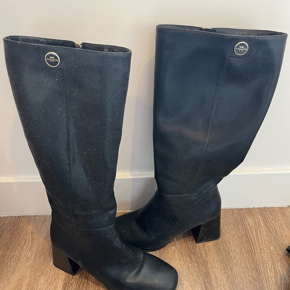 Coach Black Heeled Boots
